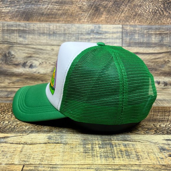 7UP Mens Trucker Hat Green Snapback 1970s Vintage Logo Soda Pop Baseball Cap - Picture 4 of 8